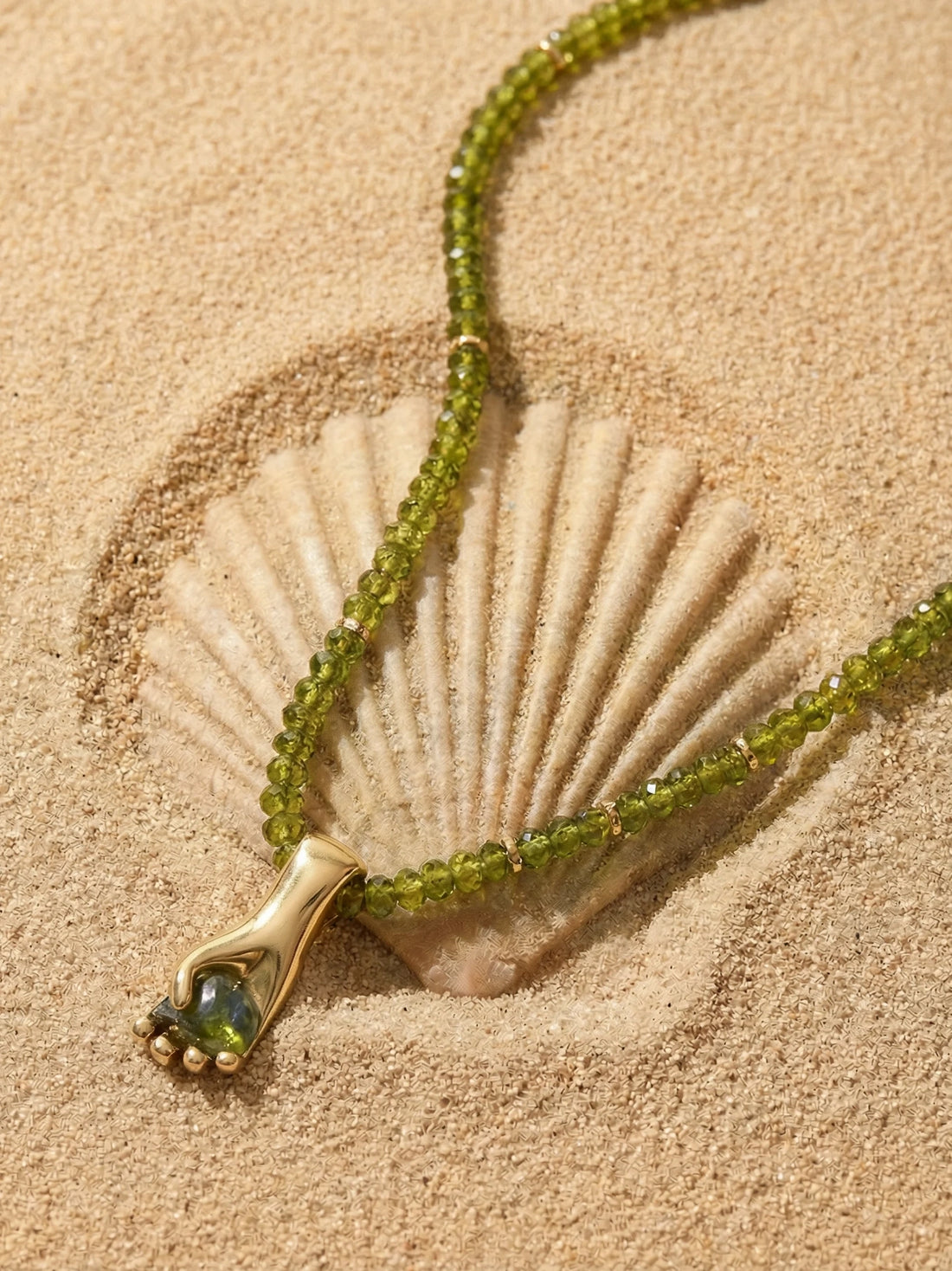 Bubbles and Bling Green Necklace