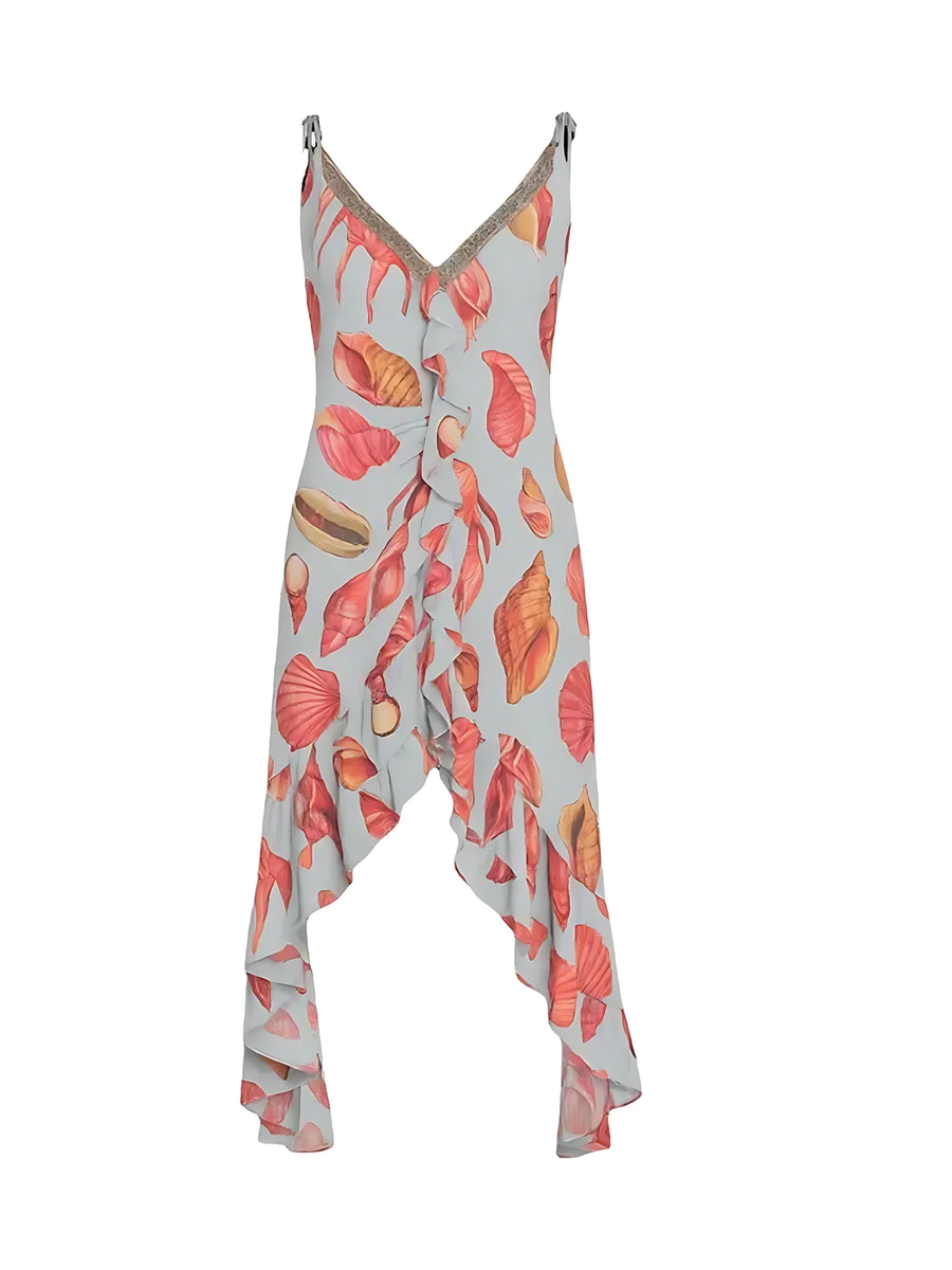 Nerissa Asymmetric Midi Dress