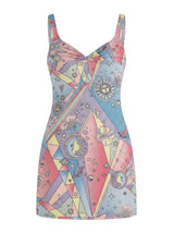 Aliona Embellished Luxury Multicolor Mini Dress