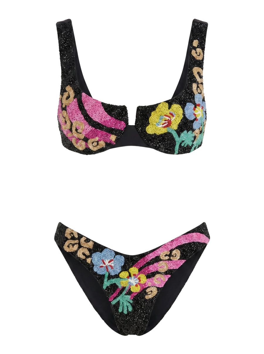 Colorful Flower Bikini Top