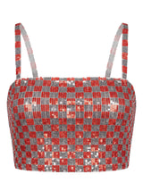 Checker Red Silver Top
