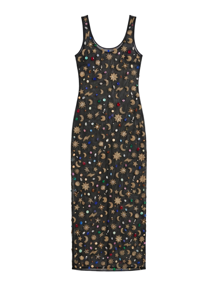 Celestial Tide Sheer Maxi Dress