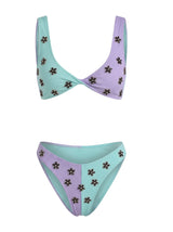 Luna Two-Tone Floral Embellished Bikini Bottom