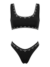 Aaliyah Hand Embroidered Black Bikini Bottom