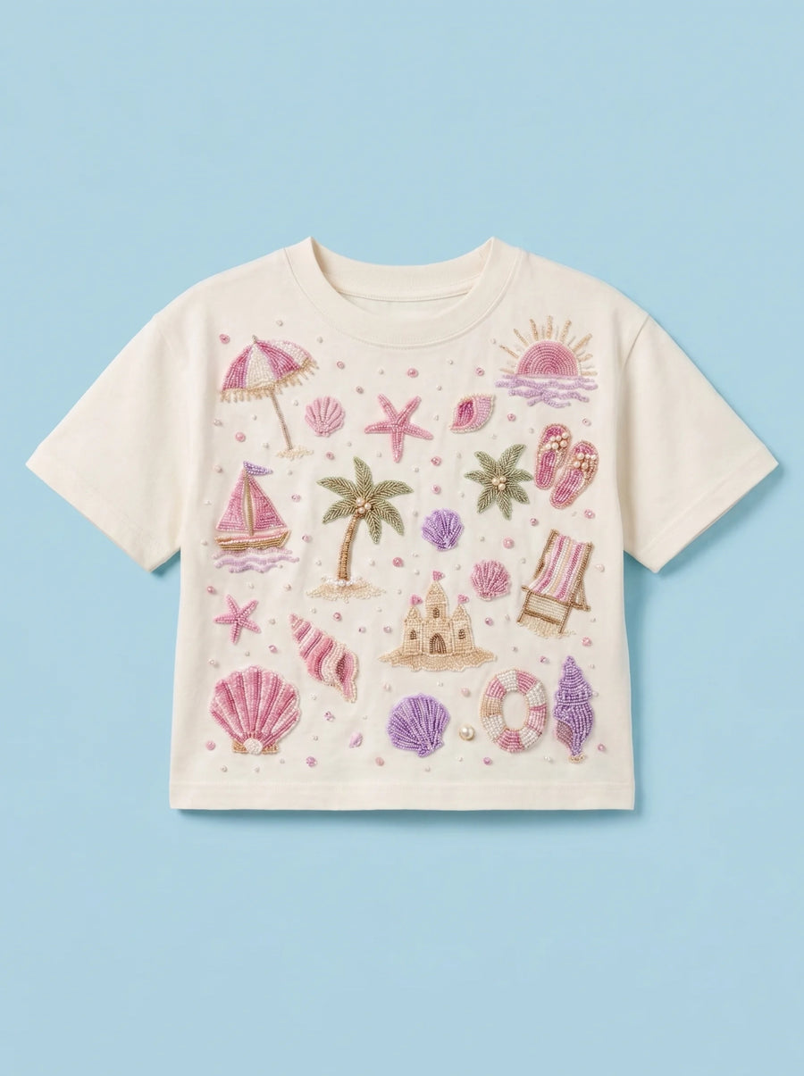 Beach Vibe Kids White T-shirt