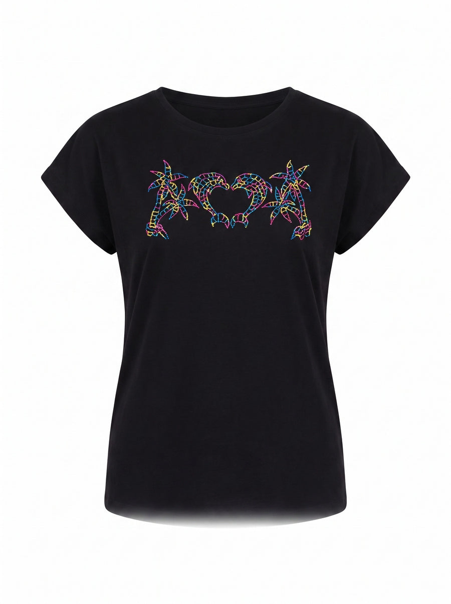 Dolphin Island Black T-Shirt