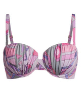 Geo Print Underwire Bikini Top – Pink Multi
