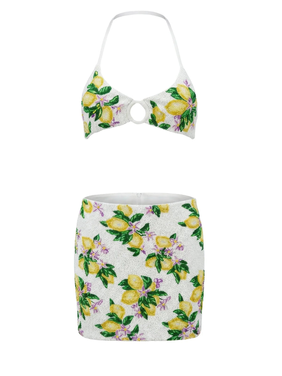 Lemon Blossom Bikini Co-Ord Top