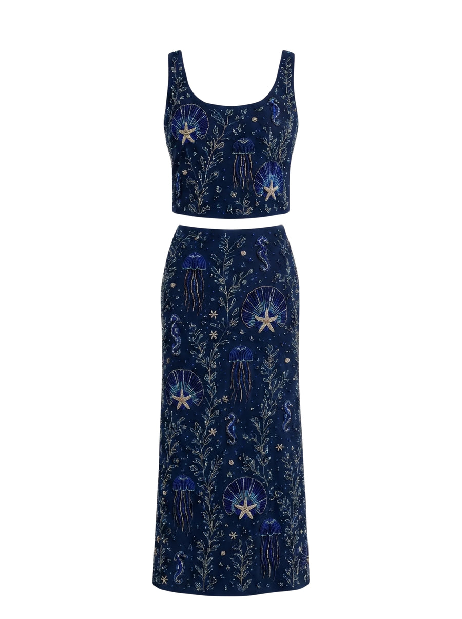 Reya Co-ord Top in Navy