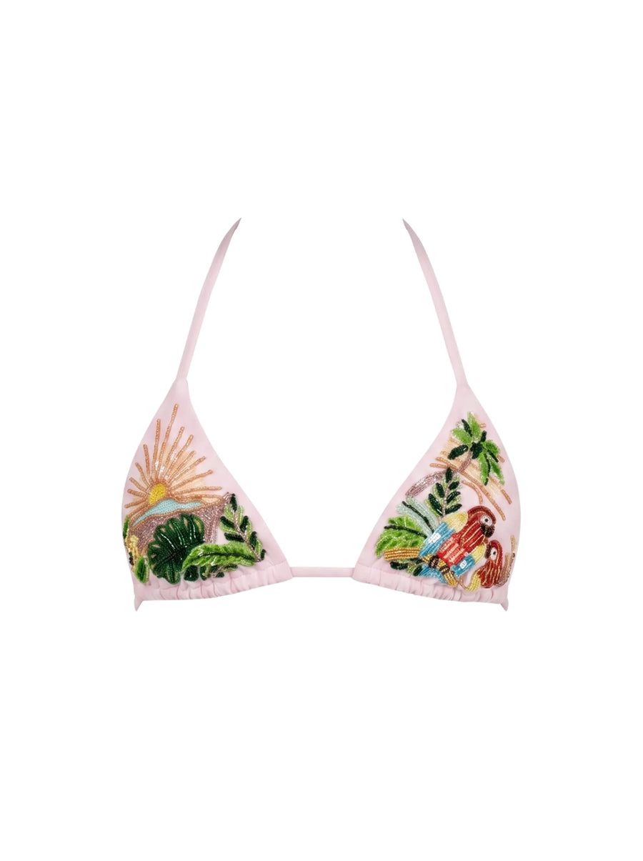 Charli Embellished Premium Tropical Bikini Top
