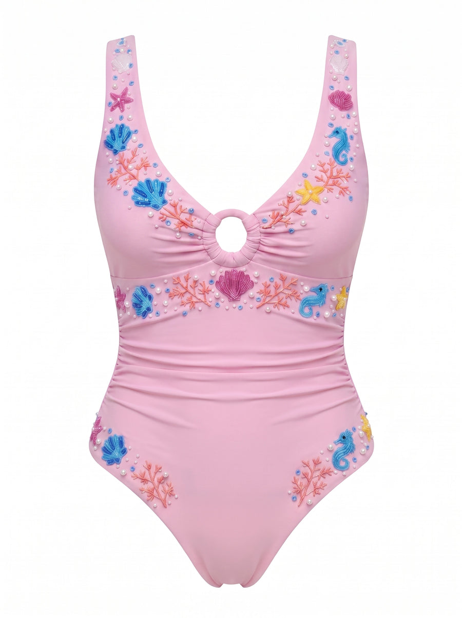 Oceanus Pearl Tide Baby Pink Swimsuit