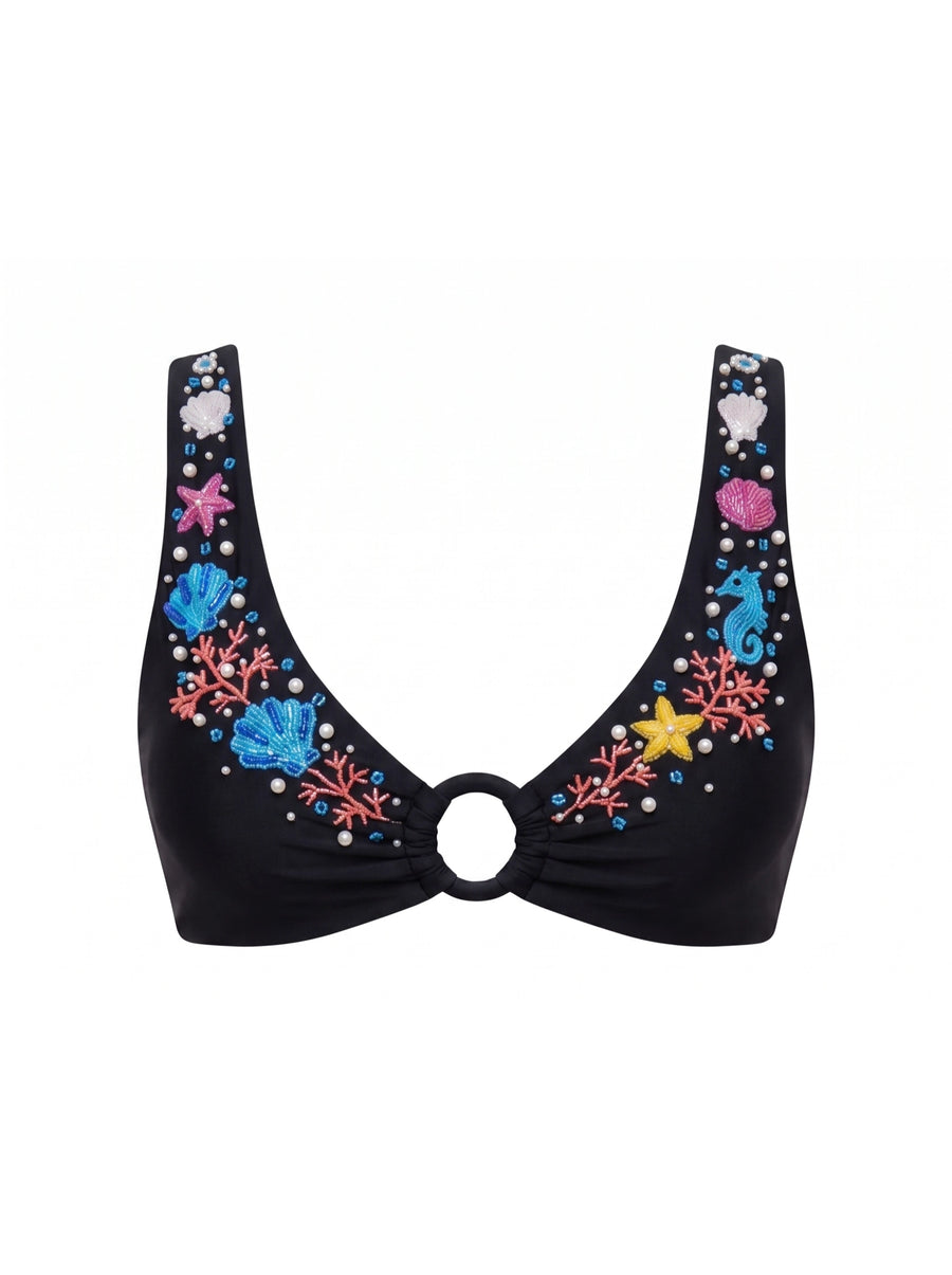Oceanus Pearl Tide Multi-color Bikini Top