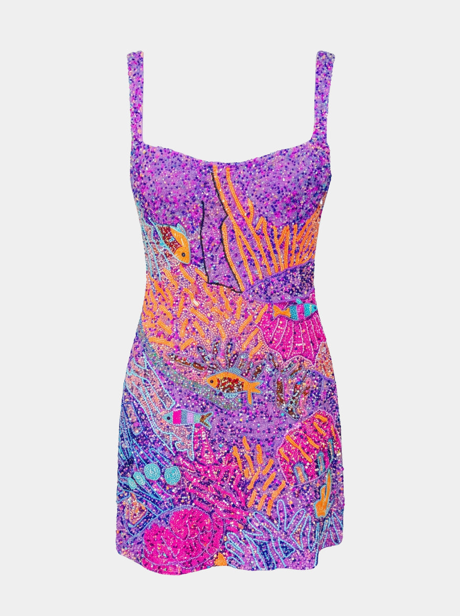 Lilac Coral Muse Mini Dress