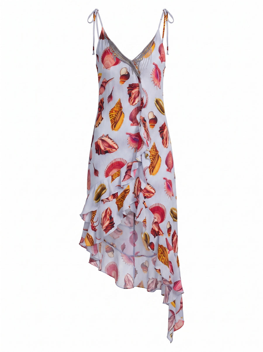 Nerissa Shell Asymmetric Midi Dress