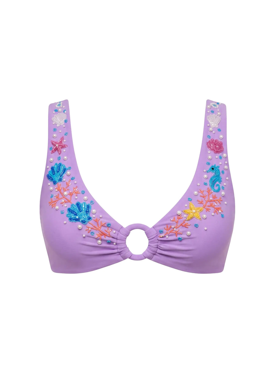 Oceanus Pearl Tide Multi-color Bikini Top
