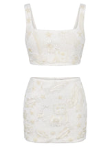 Arizona Ivory Beaded Co-ord Top