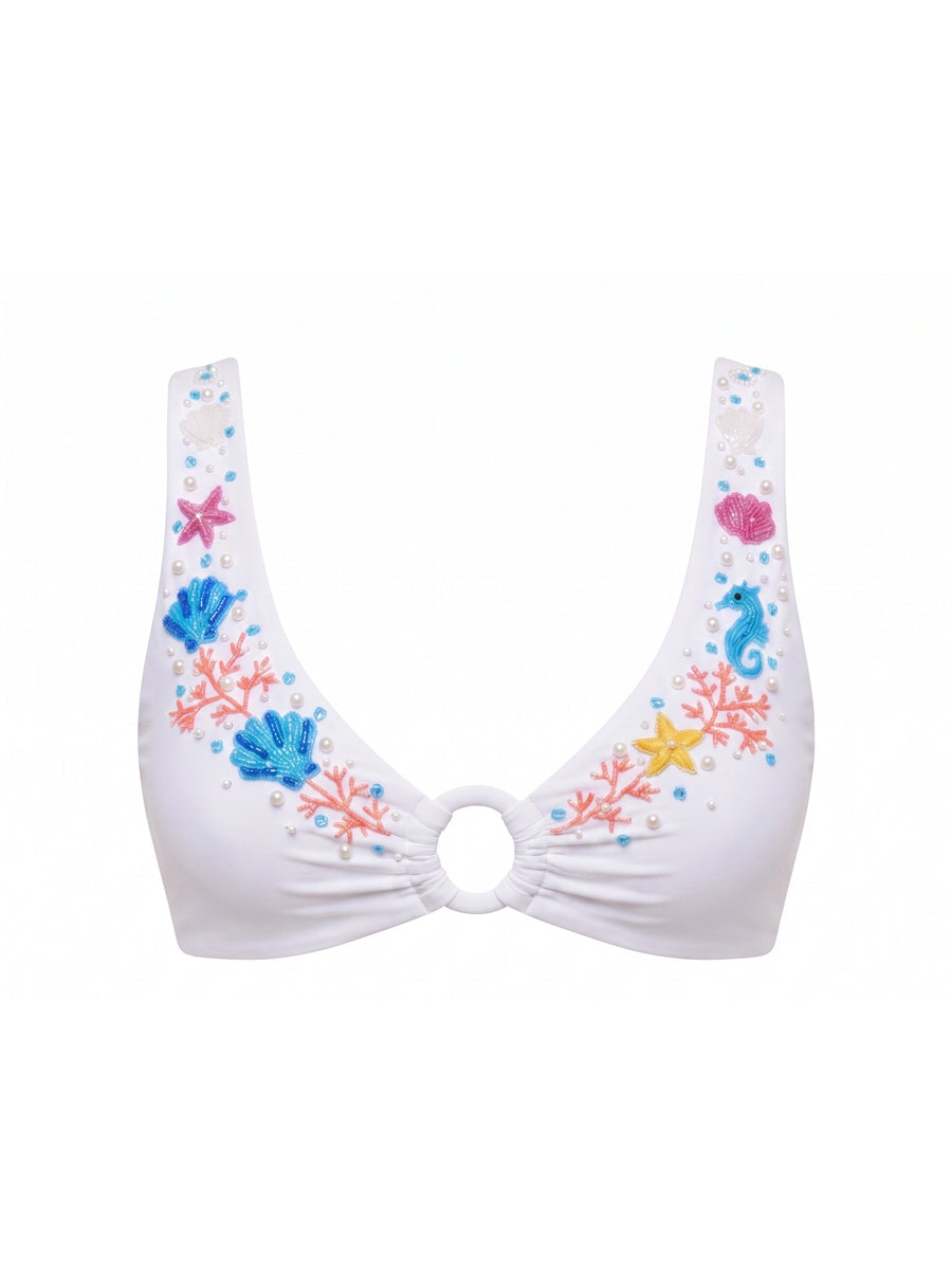 Oceanus Pearl Tide Multi-color Bikini Top