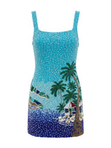 Oceanus x Taylor Nunez Island Blue Mini Dress