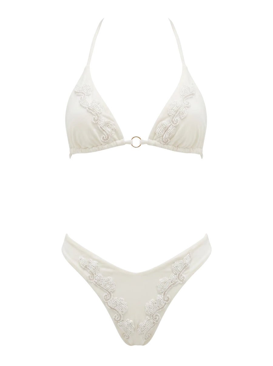 Wave Bikini Top White
