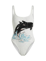 Marina Vintage Neckline Swimsuit White