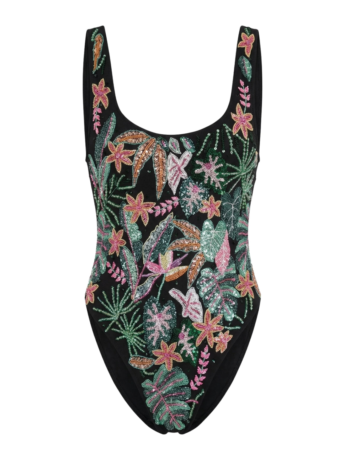 Misty Tropical High Leg Swimsuit Black