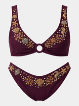 Coral Bikini Burgundy With Ring