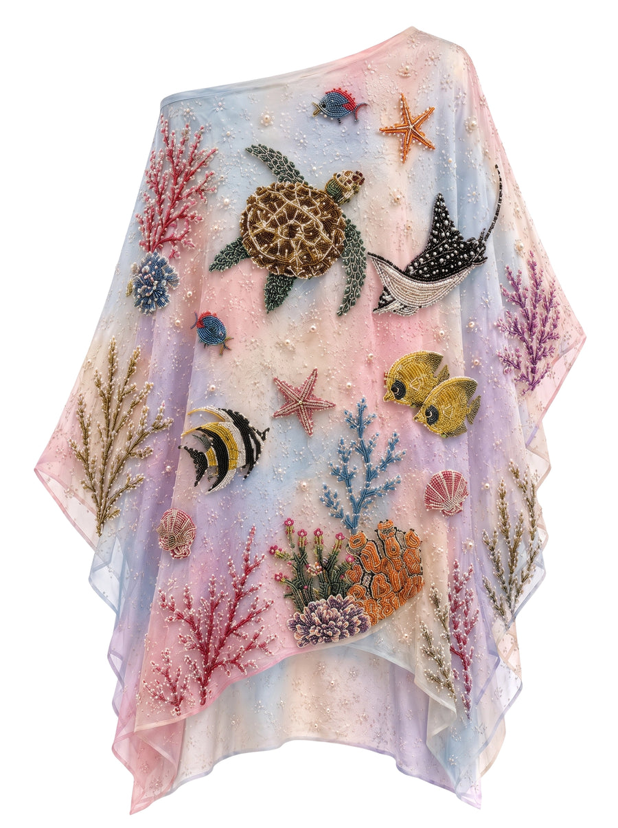 Sea Fantasy Pastel Multi Color Kaftan