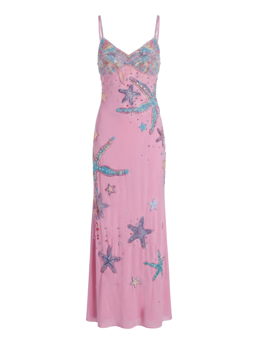 Crescent Shell Pink Long Dress