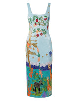 Safari Lagoon Beaded Maxi Dress