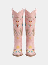 Willow Embroidered Leather Boots Multi Colour