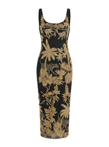 Tropica Black Gold Mesh Maxi Dress