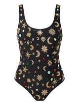 Celestial Tide Black Swimsuit