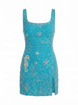 Azure Reef Blue Mini Dress