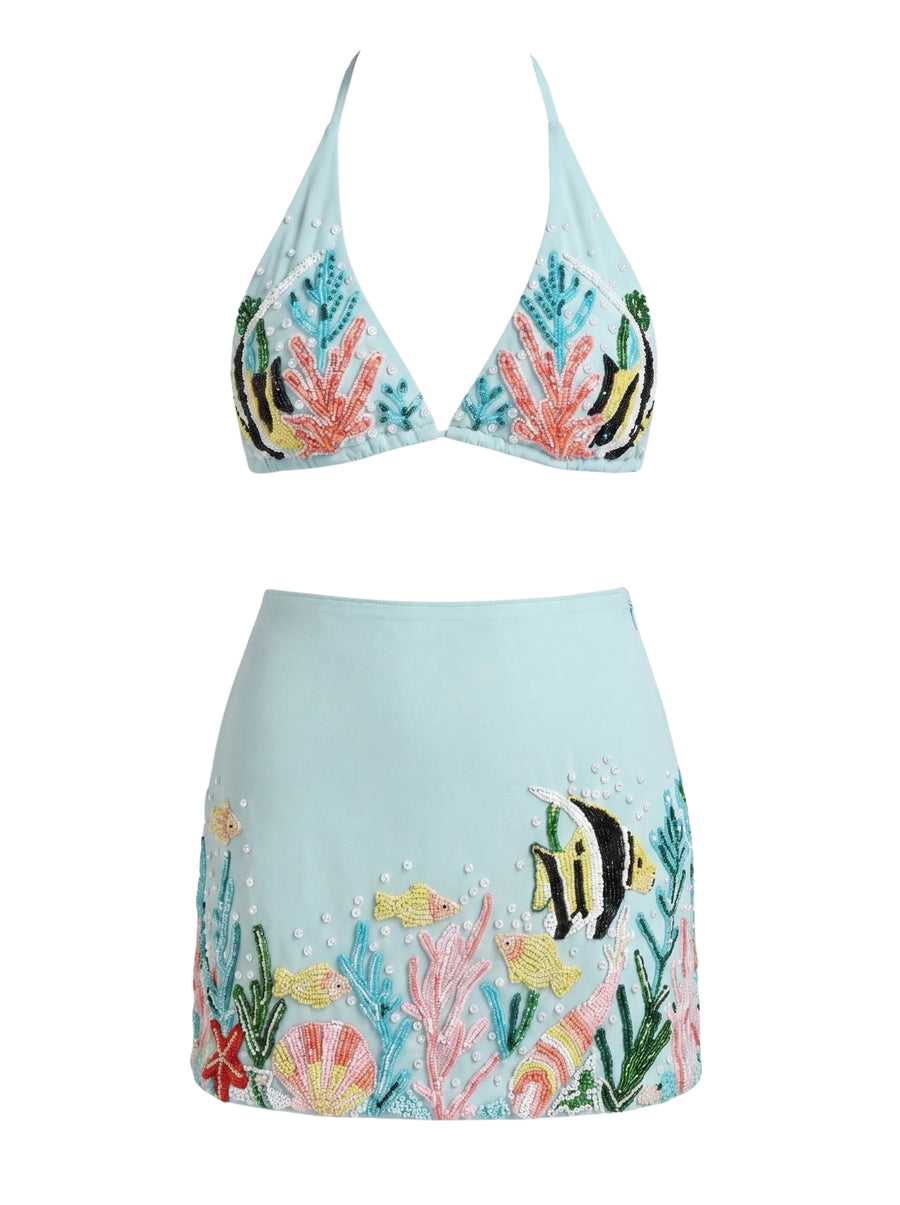 Moorish Idol Co-ord Skirt Blue