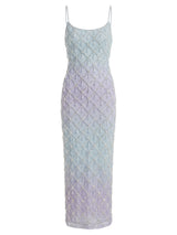 Calliope Luxury Crystal Ombre Maxi Party Dress in Stock
