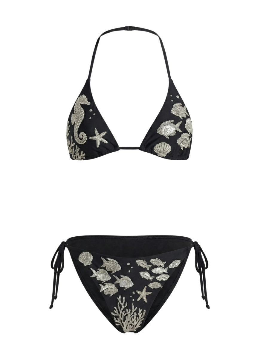 Coraline Embellished Triangle Bikini Top