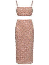 Calliope Luxury Crystal Co-Ord Top Nude