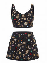 Celestial Tide Black Co-ord Skirt