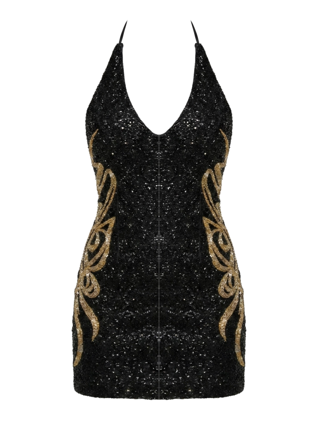 Aurelia Noir Halter Neck Mini Dress