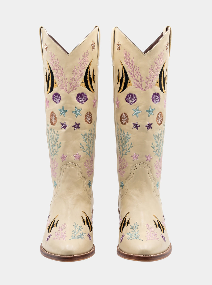 Moorish Idol Beige Emroidered Boots