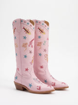 Arizona Embroidered Leather Boots-Multi Color
