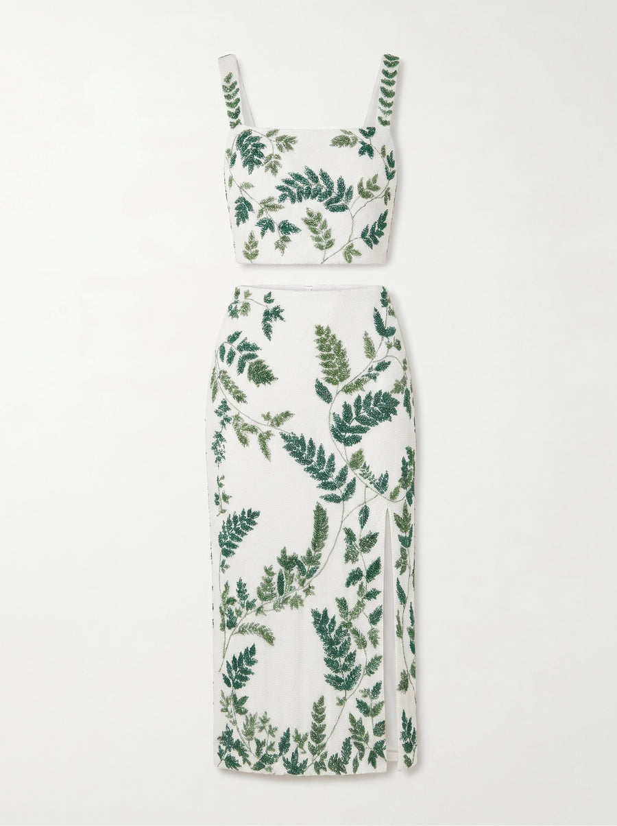 Green Leaf Co-ord Long Dress