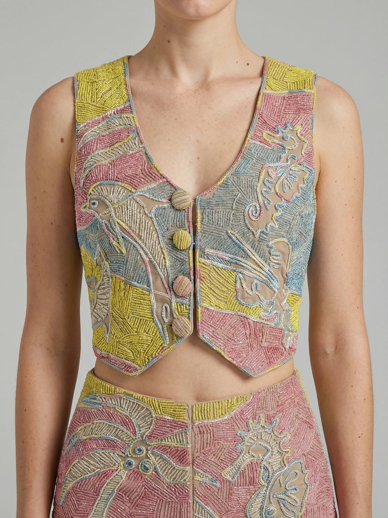 Sunset Reef Embellished Waistcoat