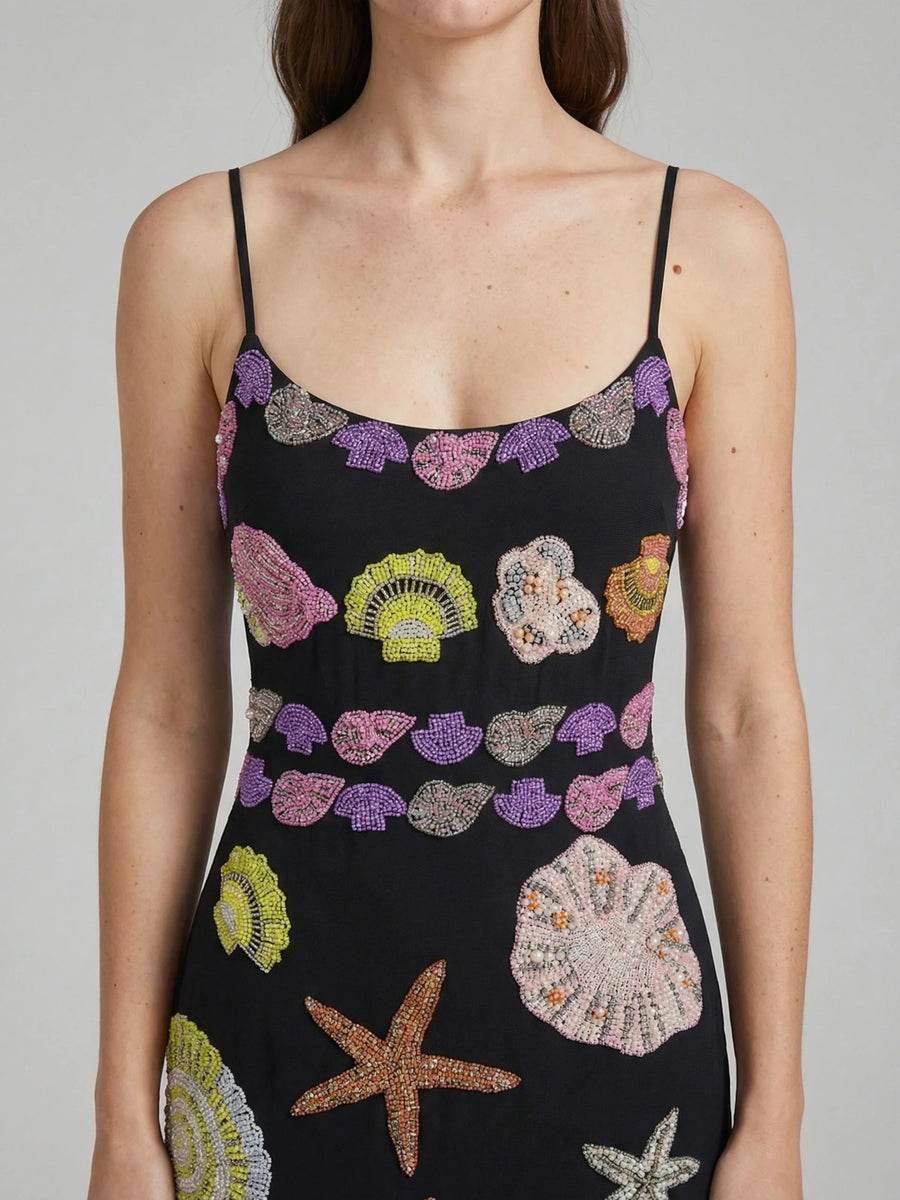 New York Strapped Dress- Black
