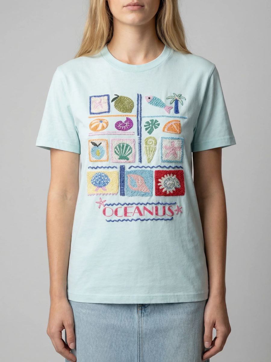 Plage Tee -Tshirt Beaded