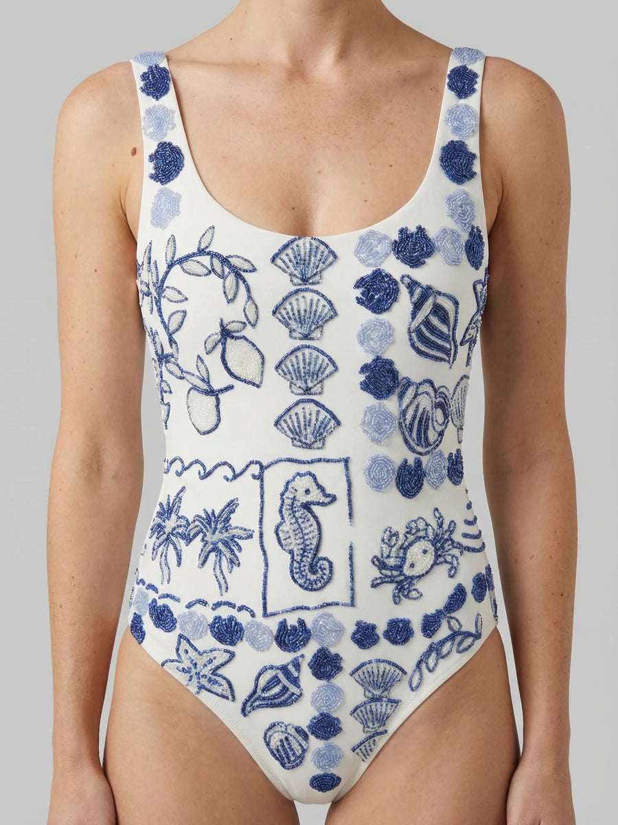 Marie Sea Fully Beaded Swimsuit