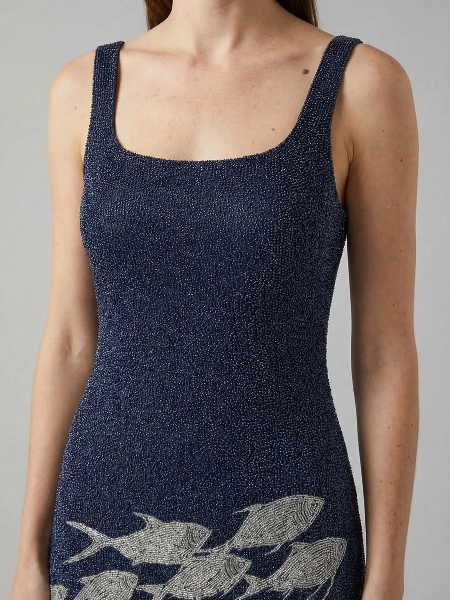 Midnight Marine Glisten Navy Mini Dress