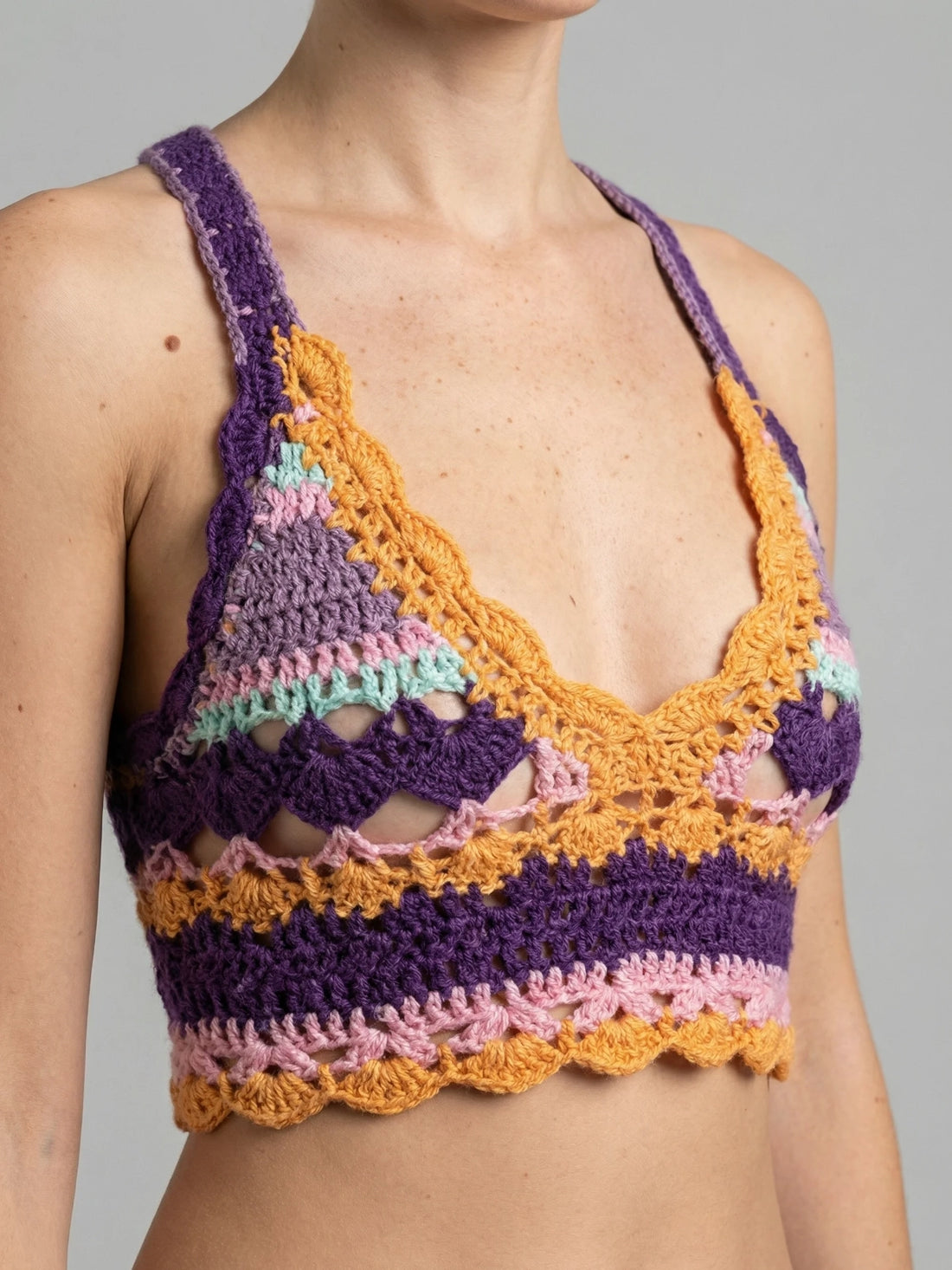 Crochet Purple Crop Top