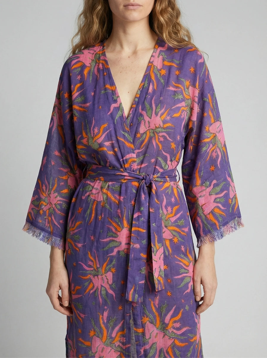 Kimono Blue Face Flower
