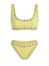 Aaliyah Embellished Bikini Bottom Yellow